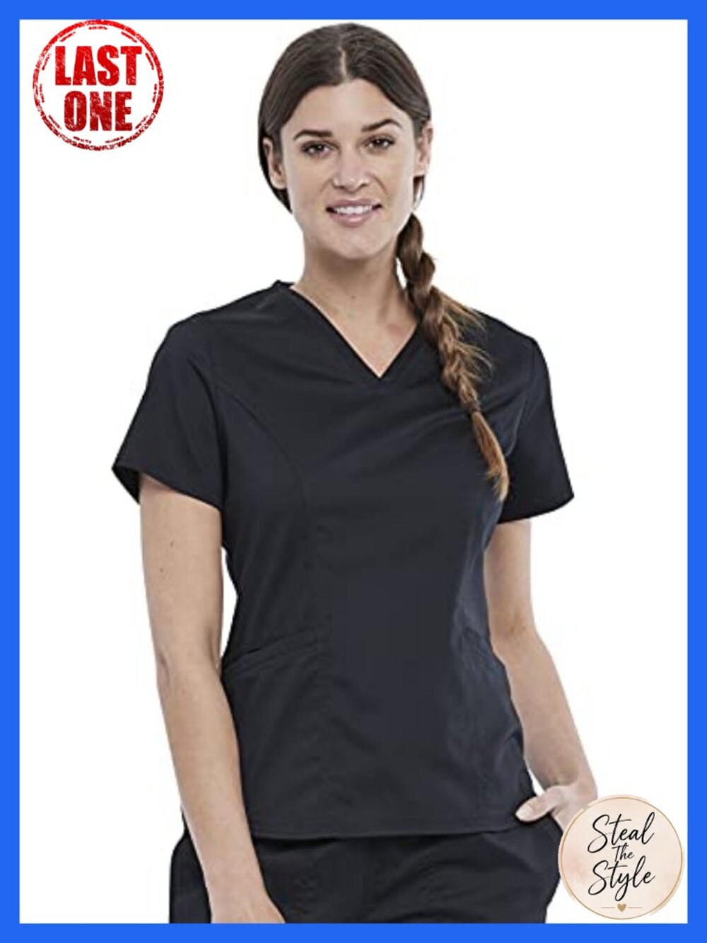 Women's Scrub Top V Neck 2 Pocket Modern Classic Medical Uniform